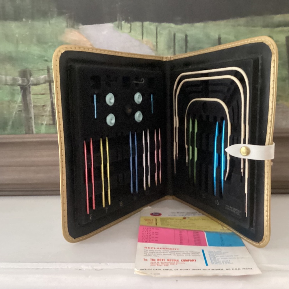 Vintage Boye Interchangeable Knitting Needles Set Retro Hand knitting Crafts
